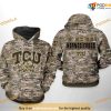 Tcu Horned Frogs Camo Veteran NCAA 3D Hoodie