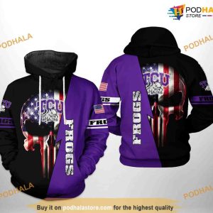 Tcu Horned Frogs US Flag Skull NCAA 3D Hoodie