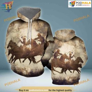 Team Roping All Over Printed 3D Hoodie Sweatshirt