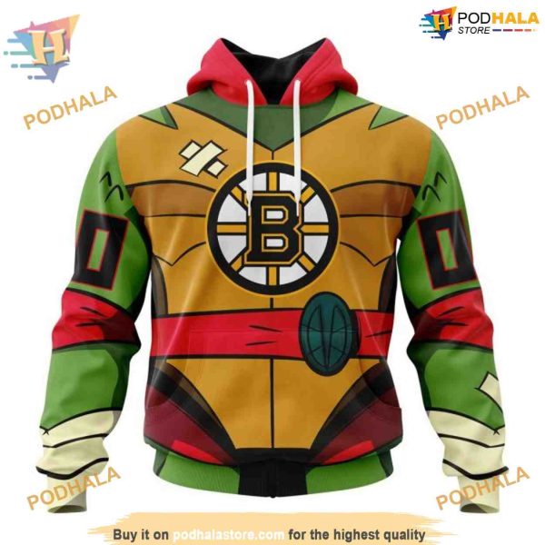 Teenage Mutant Ninja Turtles Design Personalized NHL Boston Bruins Hoodie 3D