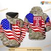 Temple Owls US Flag Camo Veteran NCAA 3D Hoodie