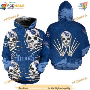 Tennessee Titans Hoodie 3D Skull for Halloween