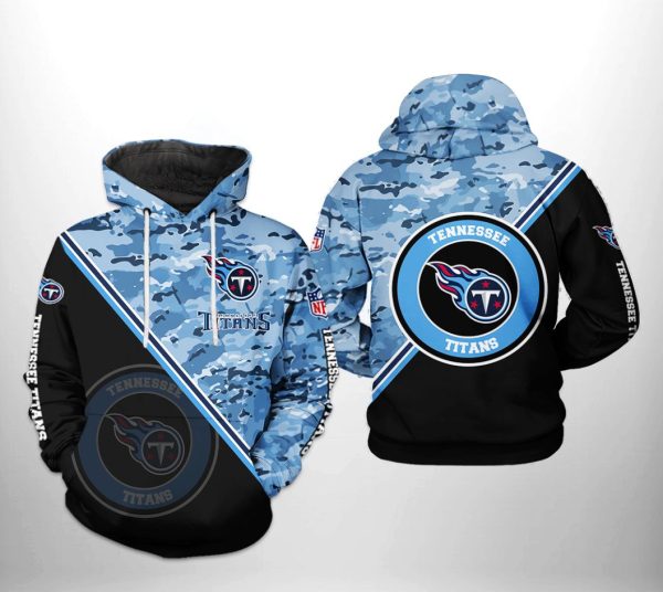 Tennessee Titans NFL Camo Team 3D Hoodie