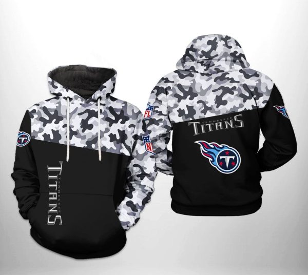 Tennessee Titans NFL Camo Veteran Team 3D Hoodie