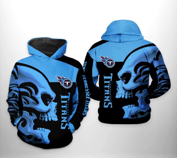 Tennessee Titans NFL Skull 3D Hoodie