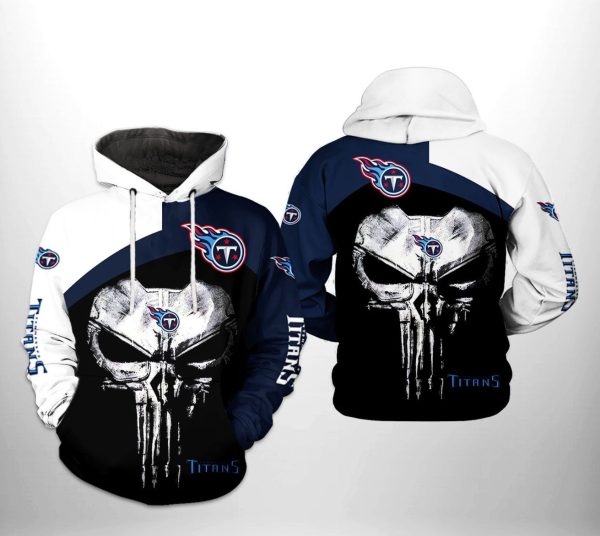 Tennessee Titans NFL Skull Punisher Team 3D Hoodie