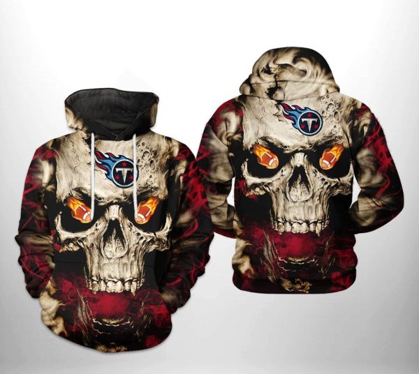 Tennessee Titans NFL Skull Team 3D Hoodie