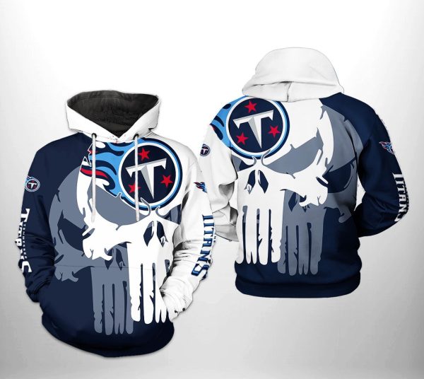 Tennessee Titans NFL Team Skull 3D Hoodie