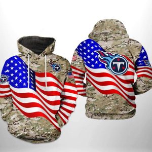 Tennessee Titans NFL US Flag Camo Veteran Team 3D Hoodie