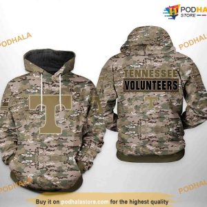 Tennessee Volunteers Camo Veteran NCAA 3D Hoodie