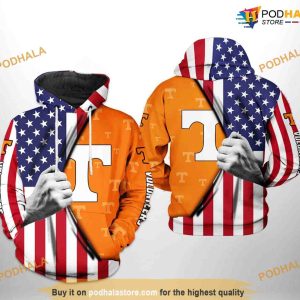 Tennessee Volunteers US Flag NCAA 3D Hoodie