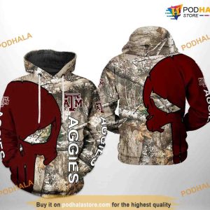 Texas A&M Aggies Camo Veteran Hunting NCAA 3D Hoodie