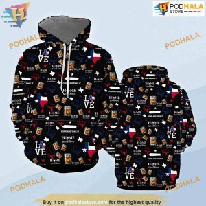 Texas Bourbon Whiskey Hawaiian All Over Printed 3D Hoodie