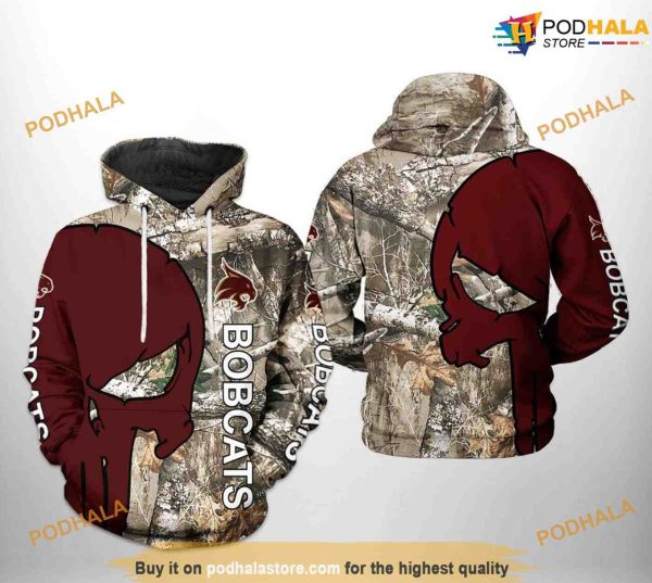 Texas State Bobcats Camo Veteran Hunting NCAA 3D Hoodie