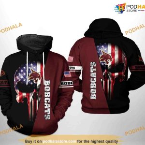 Texas State Bobcats US Flag Skull NCAA 3D Hoodie