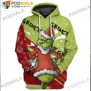 The Grinch Christmas Face Grinch 3D Hoodie Grinch Gifts