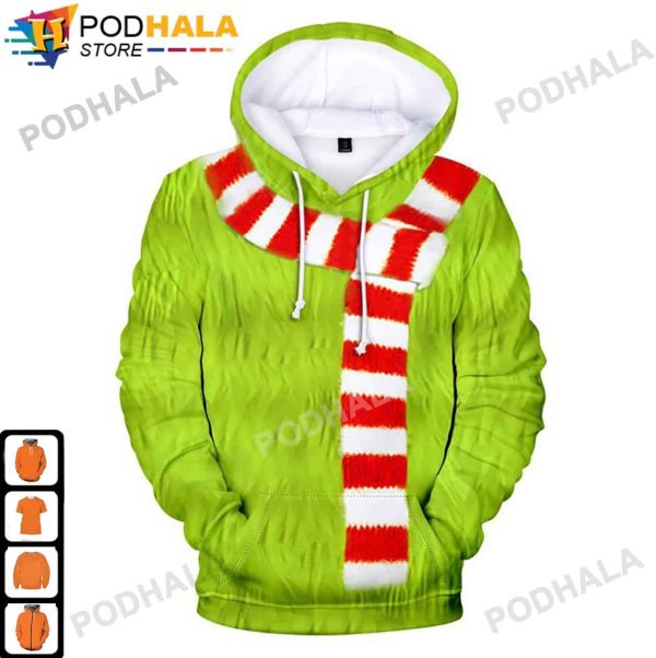 The Grinch Christmas Scarf Grinch Christmas 3D Hoodie Grinch Gifts