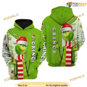 The Grinch Green Christmas Disney AOP Unisex Funny Christmas Hoodie