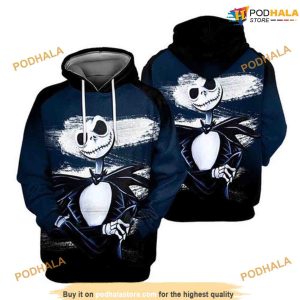 The Nightmare Before Christmas Jack Skellington Purple Black Pattern 3D Christmas Hoodie