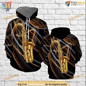 The Saxophone Art All Over Printed 3D Hoodie Sweatshirt