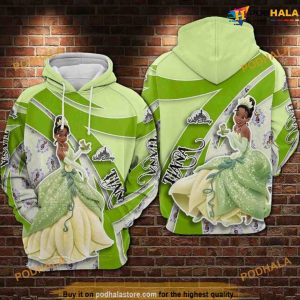 Tiana Cartoon The Princess And The Frog Over Print 3D Christmas Hoodie