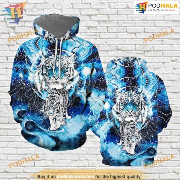 Tiger Galaxy All Over Printed 3D Hoodie Sweatshirt