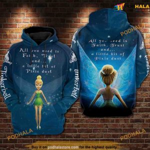 Tinker Bell Over Print 3D Funny Christmas Hoodie