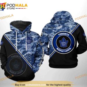 Toronto Maple Leafs NHL Camo Team 3D Hoodie Sweatshirt