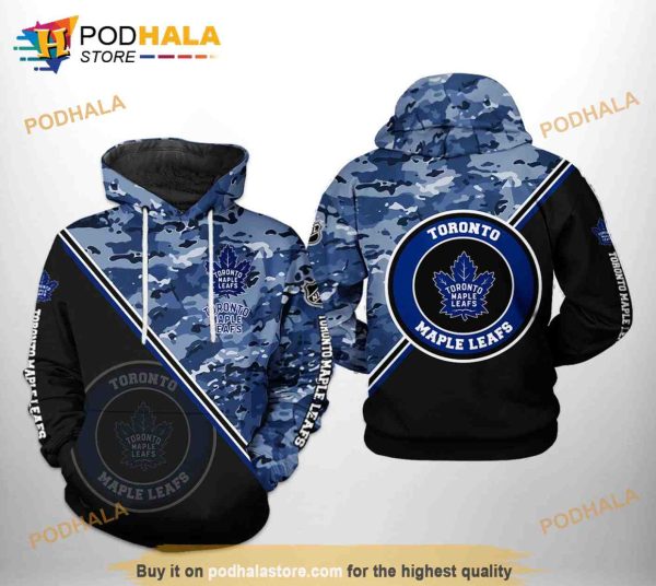 Toronto Maple Leafs NHL Camo Team 3D Hoodie Sweatshirt