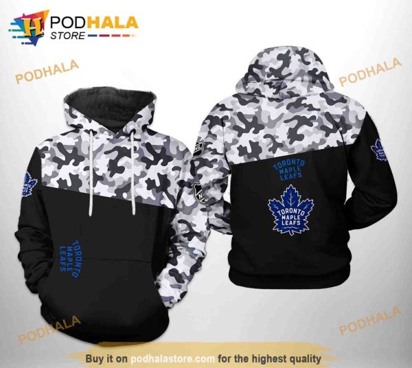 Toronto Maple Leafs NHL Camo Veteran 3D Hoodie Sweatshirt