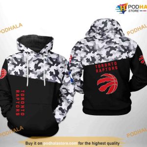 Toronto Raptors NBA Camo Veteran Team NBA Hoodie 3D