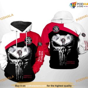 Toronto Raptors NBA Skull Punisher Team NBA Hoodie 3D