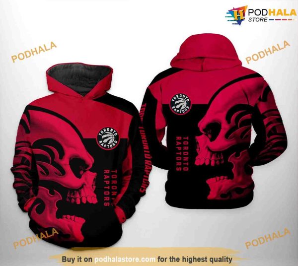 Toronto Raptors NBA Skull Team NBA Hoodie 3D