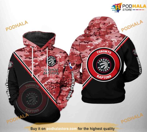 Toronto Raptors NBA US Camo Team NBA Hoodie 3D