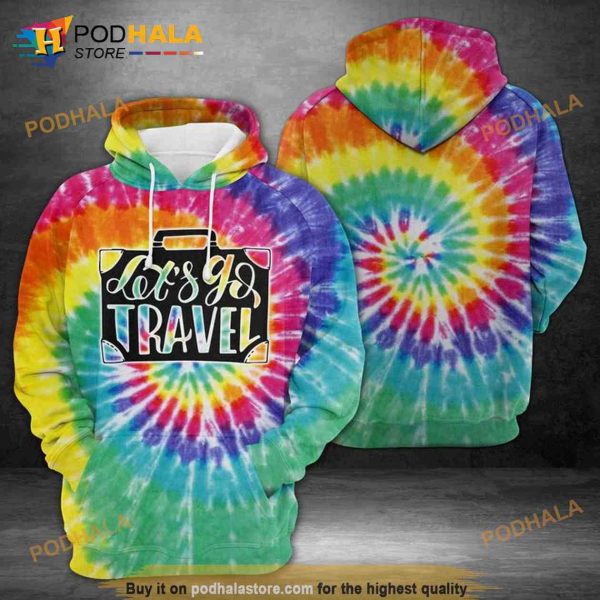 Travel Life Tie Dye 3D Hoodie Sweatshirt All Over Print