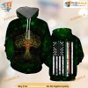 Tree Of Life Celtic Patricks Day American Flag 3D Hoodie Sweatshirt