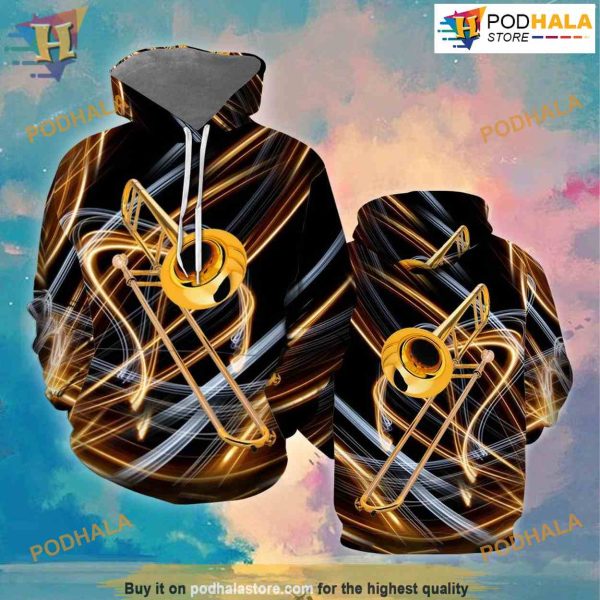 Trombone Music All Over Printed 3D Hoodie Sweatshirt