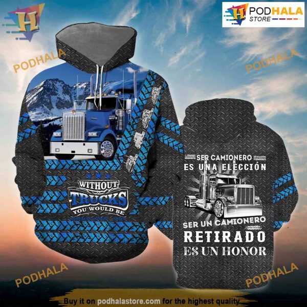 Trucker All Over Printed 3D Hoodie Sweatshirt