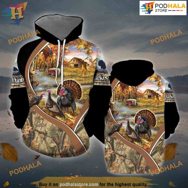 Turkey Hunter All Over Printed 3D Hoodie Sweatshirt