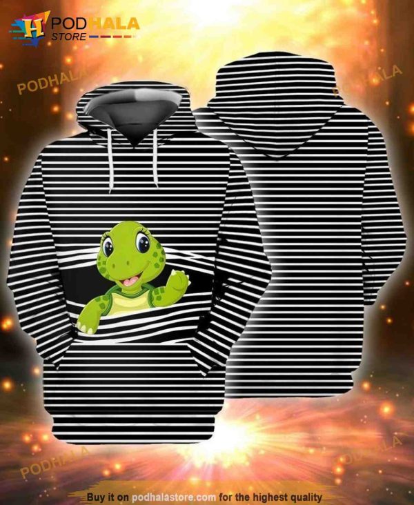 Turtle Cartoon 3D Hoodie Sweatshirt All Over Print