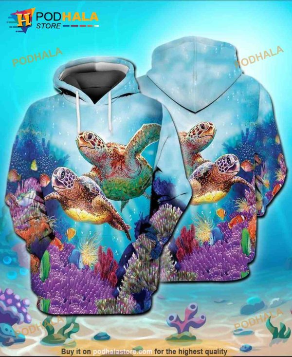 Turtle Lovers Ocean 3D Hoodie Sweatshirt All Over Print