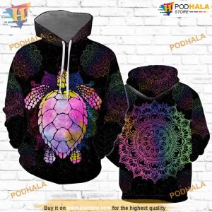 Turtle Purple Mandala All Over Printed 3D Hoodie Sweatshirt