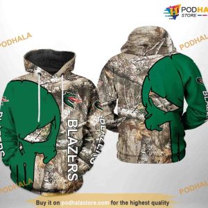 UAB Blazers Camo Veteran Hunting NCAA 3D Hoodie