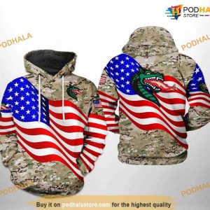 UAB Blazers US Flag Camo Veteran NCAA 3D Hoodie