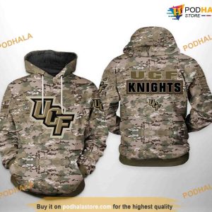 UCF Knights Camo Veteran NCAA 3D Hoodie