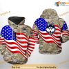 UConn Huskies US Flag Camo Veteran NCAA 3D Hoodie