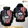 UConn Huskies US Flag NCAA 3D Hoodie