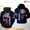 UConn Huskies US Flag Skull NCAA 3D Hoodie