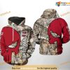 UMass Minutemen Camo Veteran Hunting NCAA 3D Hoodie