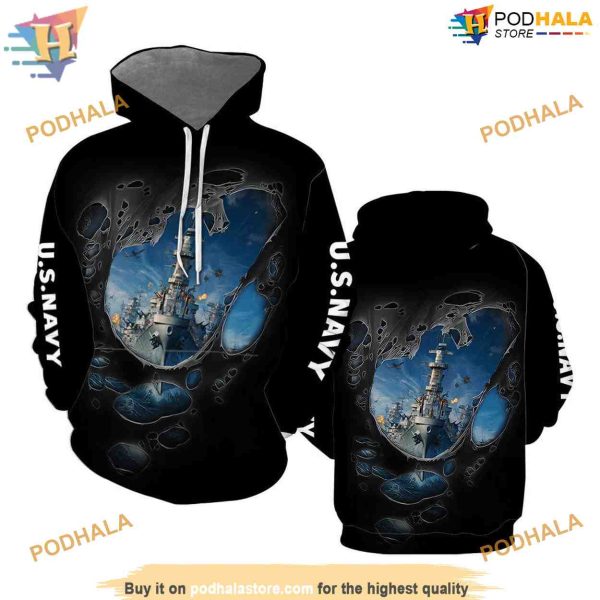 US Navy All Over Printed 3D Hoodie Sweatshirt